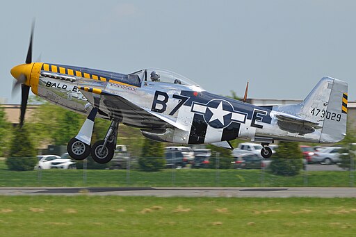 P-51 taking off the runway