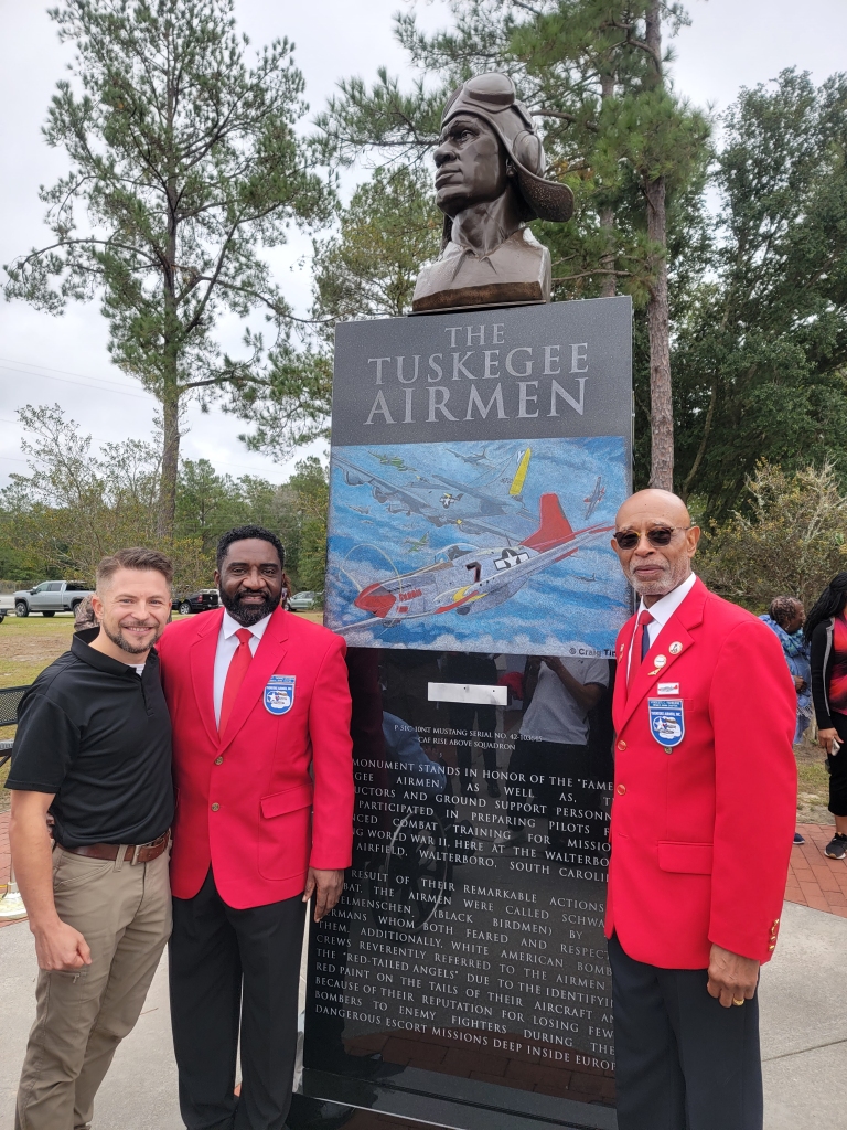 Craig Tinder presents the Tuskegee Airmen Memorial in Walterboro, SC